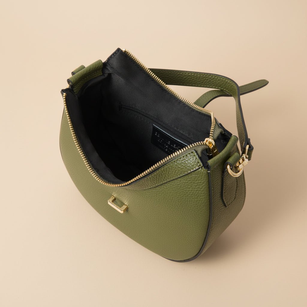 Crescent Leather Shoulder BagPosh Boutique