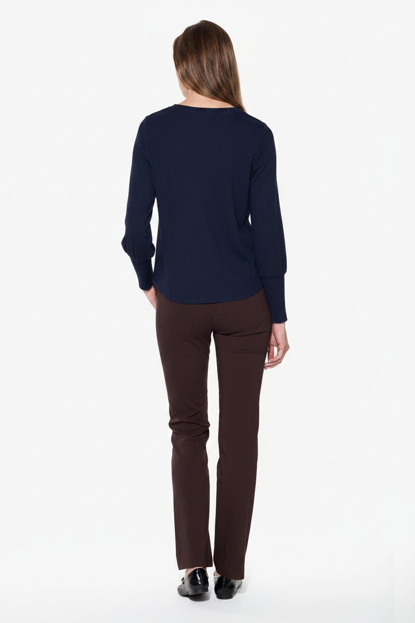 Crew Cuffed Rib TopPosh Boutique