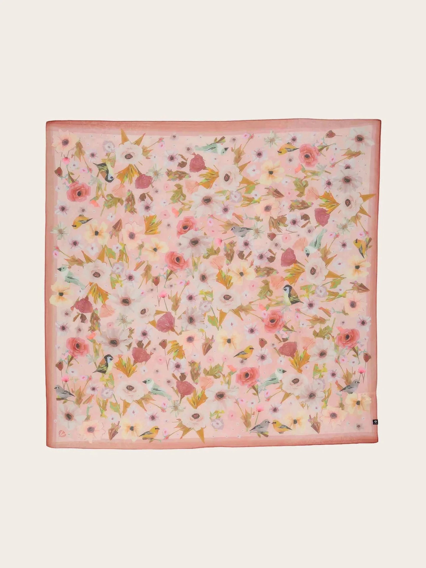 Flowers and Birds Square ScarfScarvesPosh Boutique