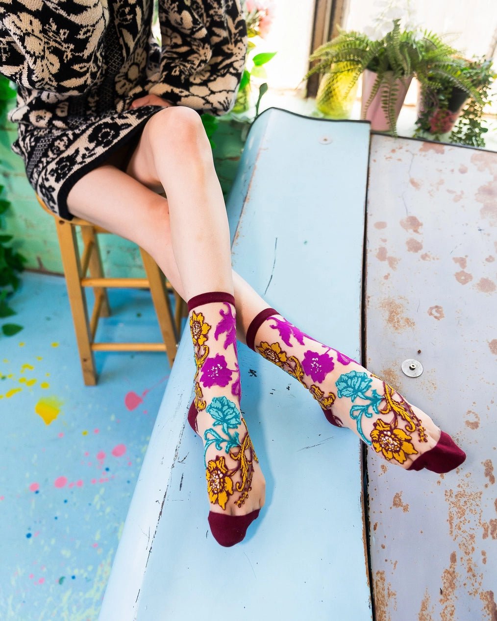 Gem Garden Sheer SocksPosh Boutique