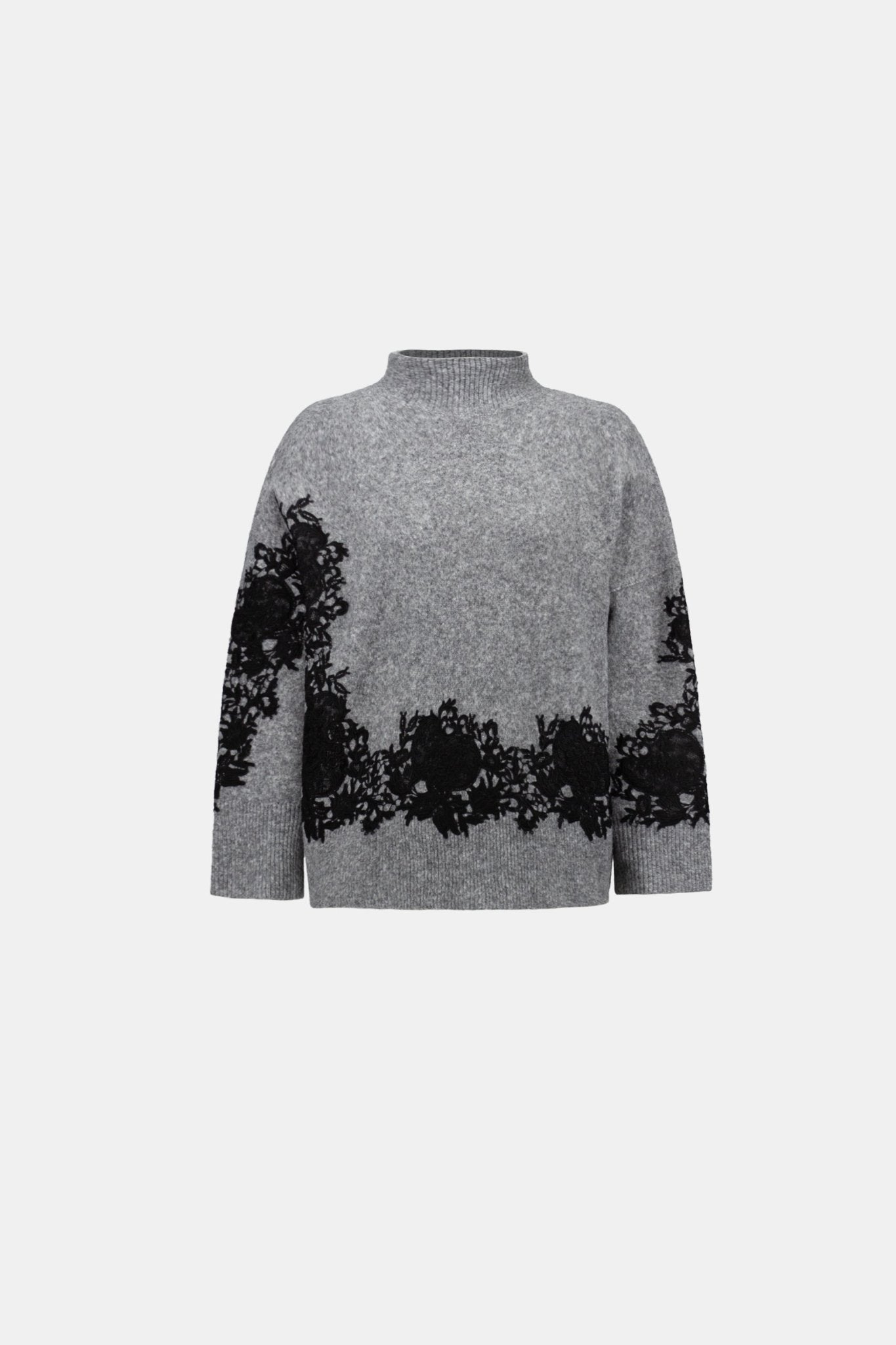Lace Applique Mock Neck SweaterSweatersPosh Boutique