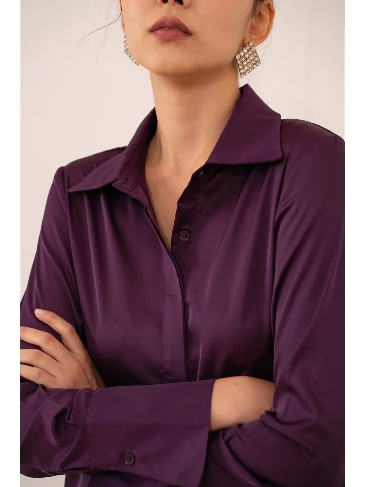 Léa Plum Satin BlousePosh Boutique