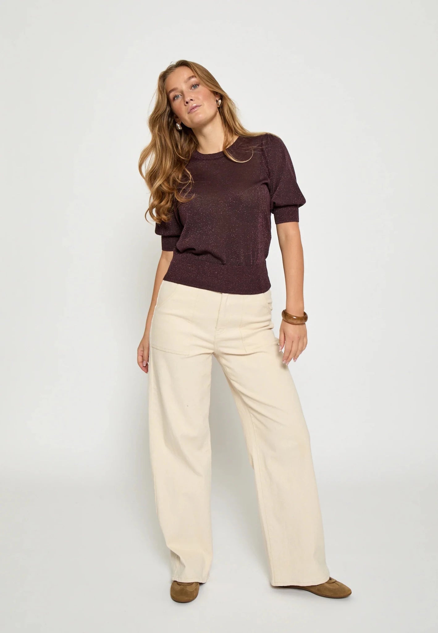 Liva Puff Sleeve Knit TeeTopsPosh Boutique