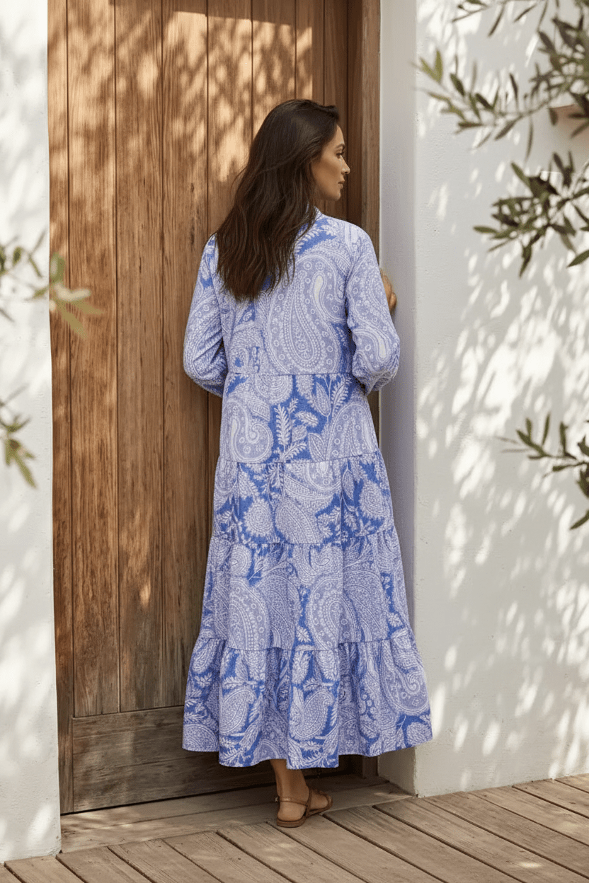 Marbella Blue Paisley DressDressesPosh Boutique