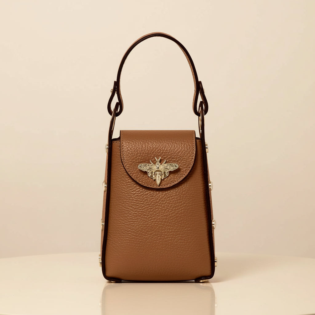 Mini Leather Camel Bee BagPosh Boutique