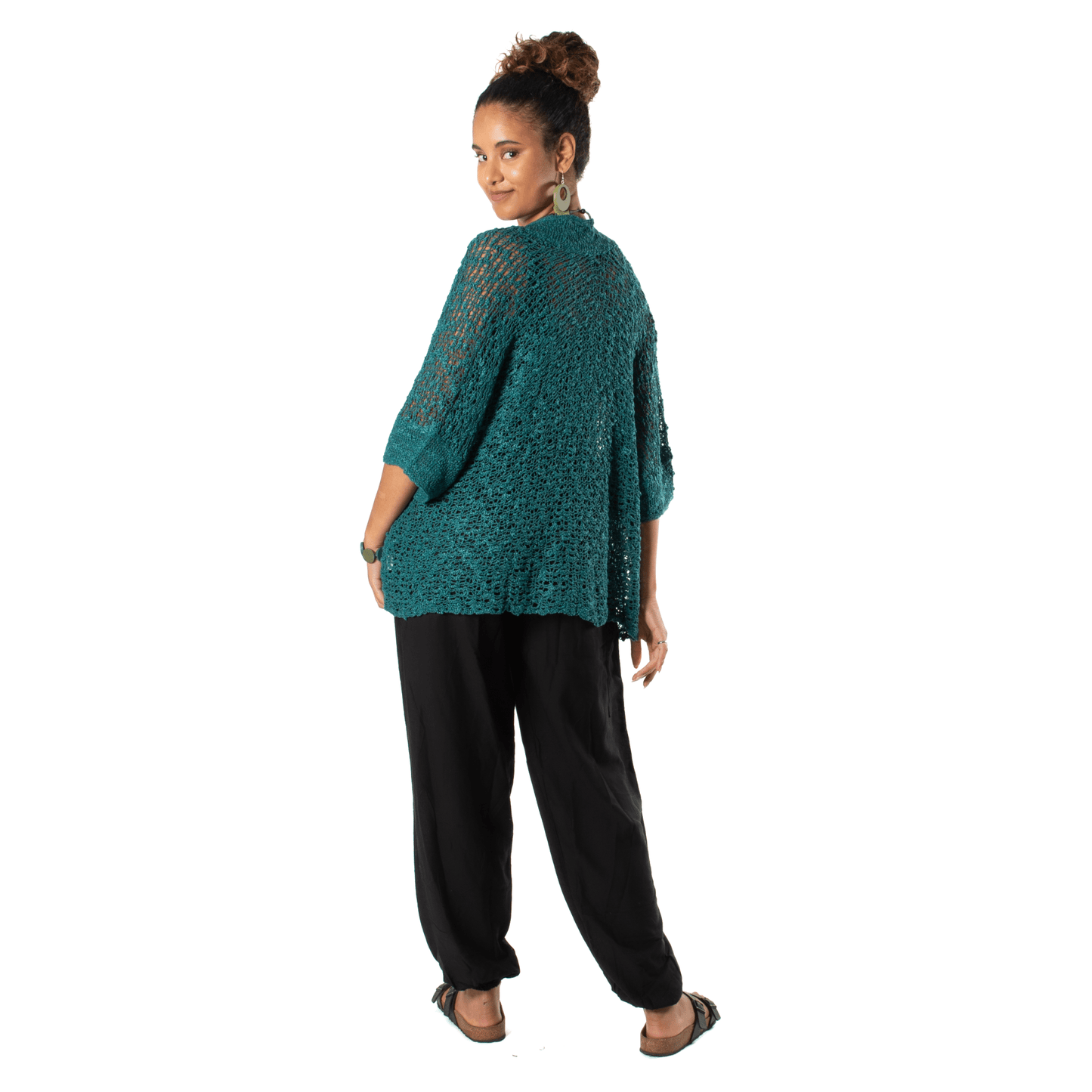 Popcorn Knit Short Sleeve Jade CardiganSweatersPosh Boutique