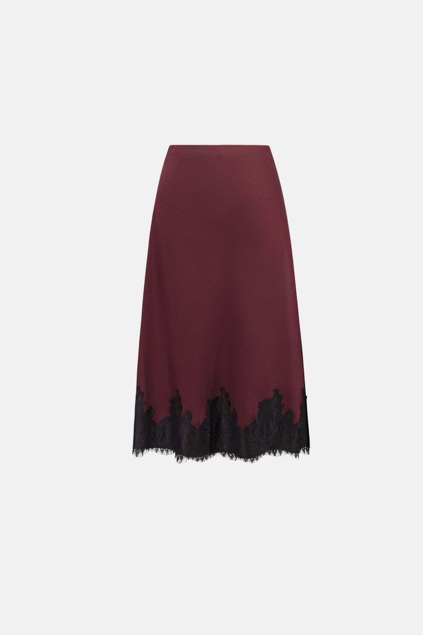 Recycled Satin Lace Trim Midi SkirtSkirtsPosh Boutique