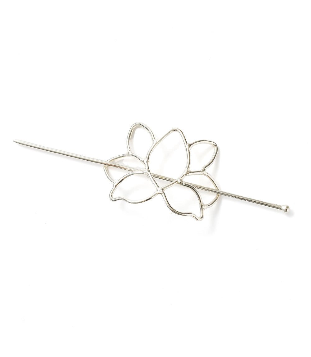 Silver Lotus Hair Slide with StickPosh Boutique