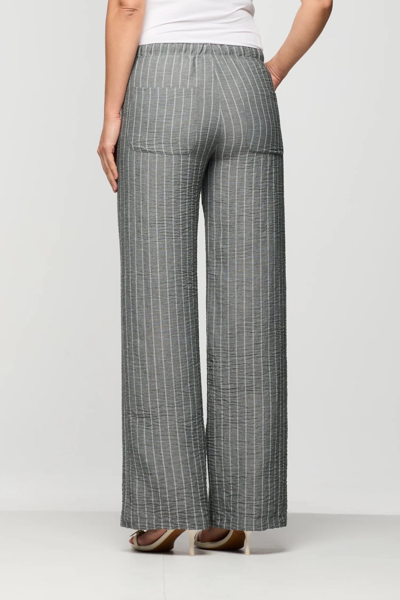 Striped Slip - On Tie PantPantsPosh Boutique