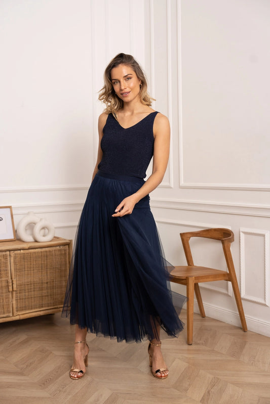 Navy Tulle Skirt