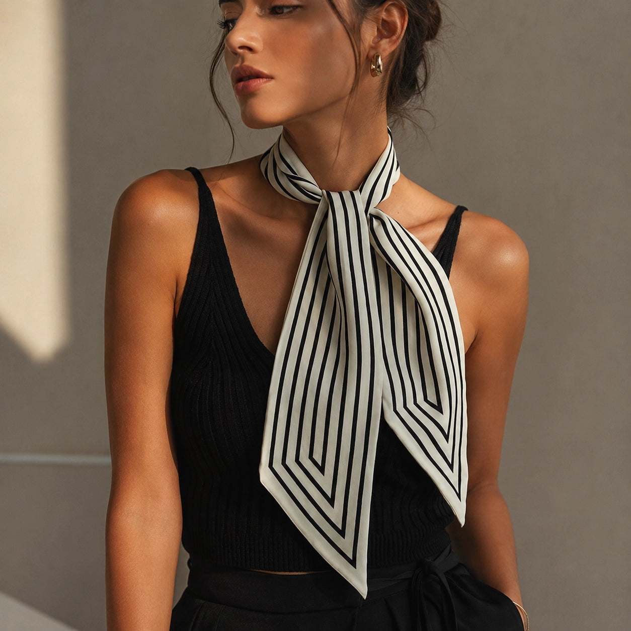 Striped Ribbon Scarf