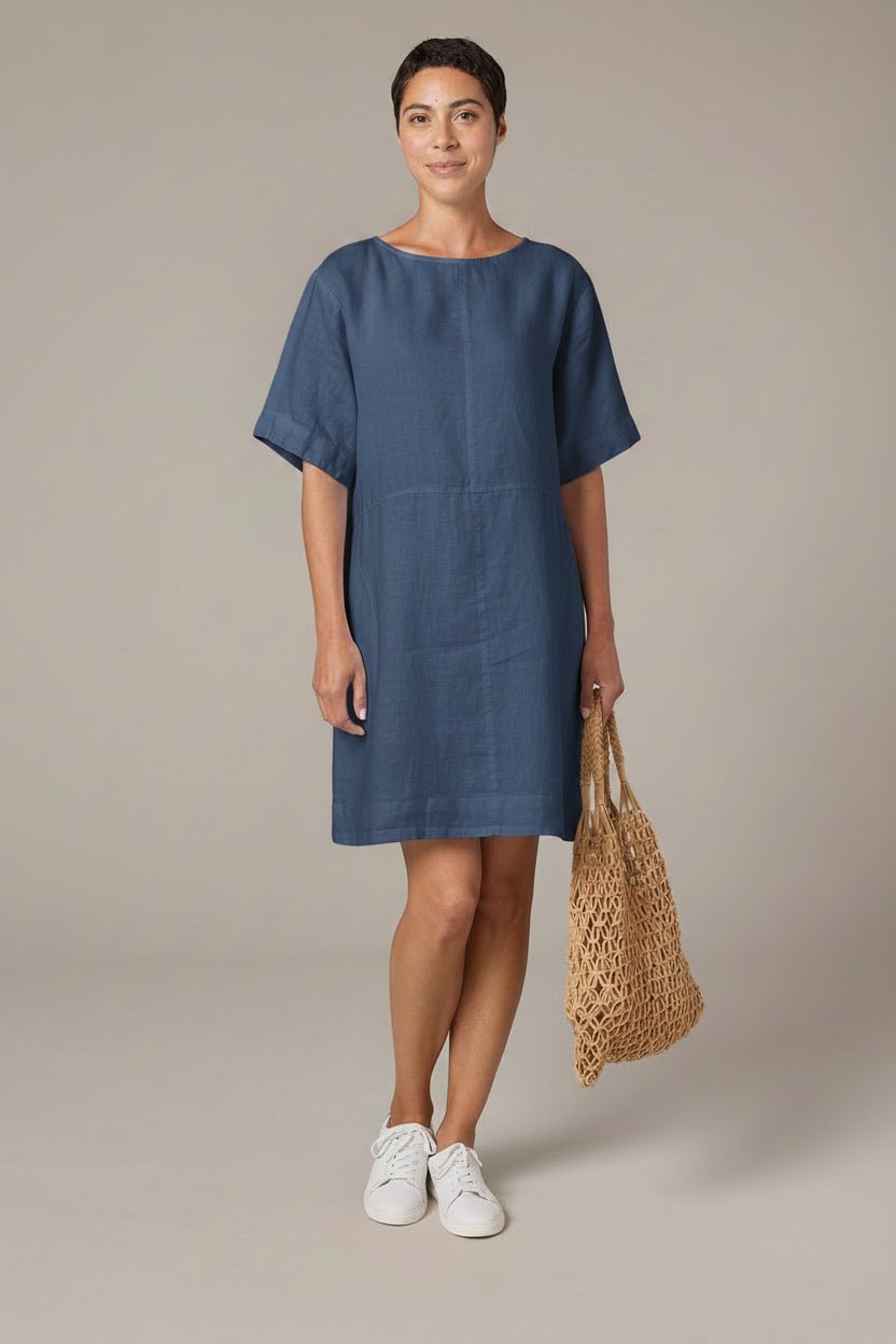Blue Relaxed DressDressesPosh Boutique