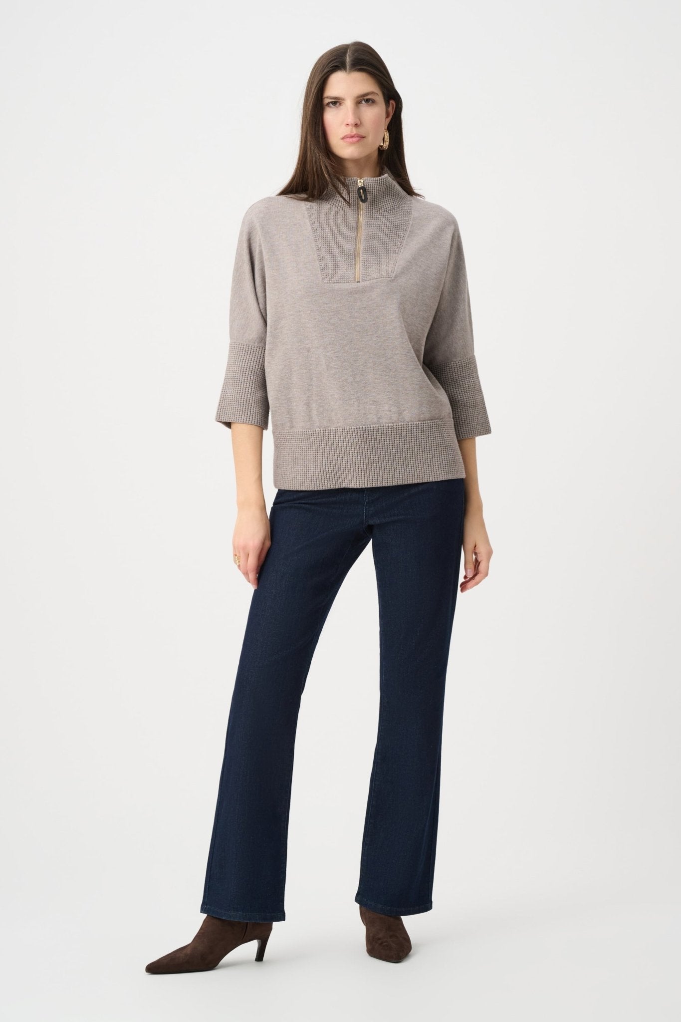 Brushed Funnel-Neck SweaterPosh Boutique