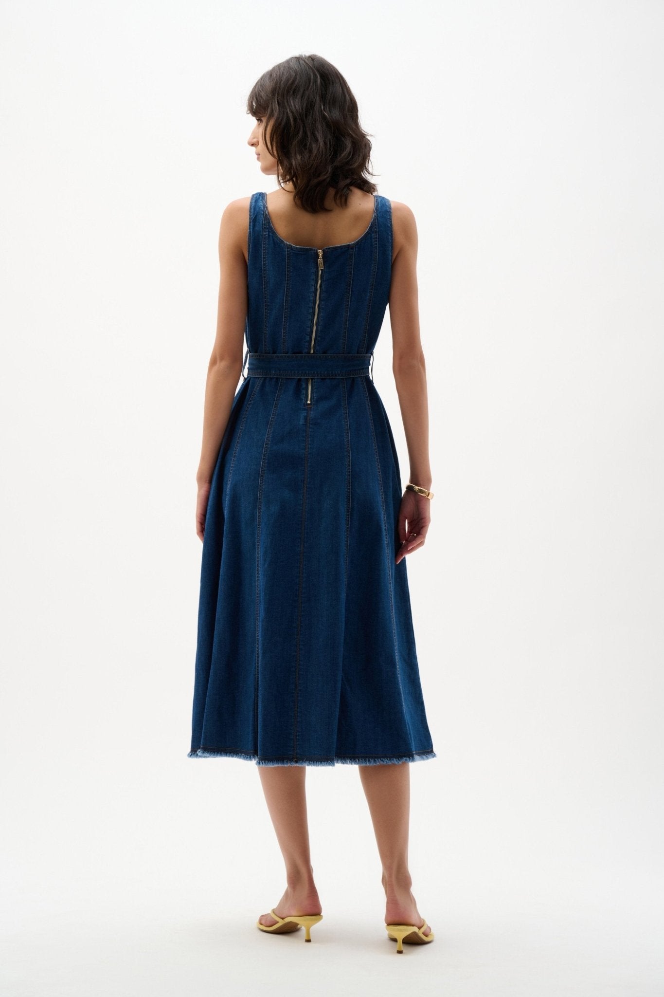 Denim Fit and Flare Midi DressDressesPosh Boutique