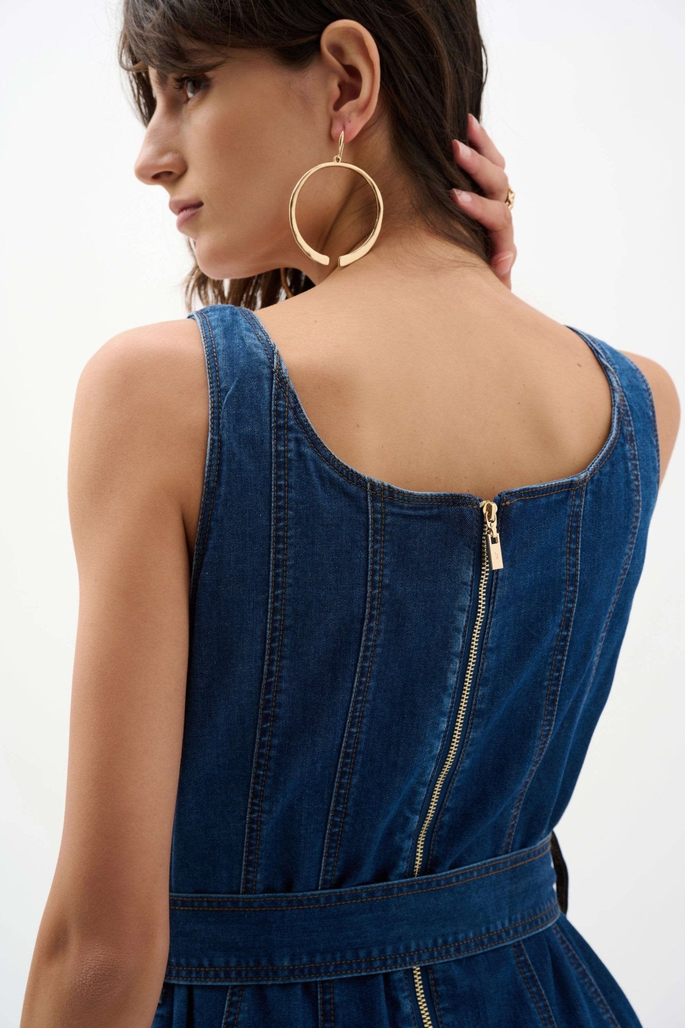 Denim Fit and Flare Midi DressDressesPosh Boutique