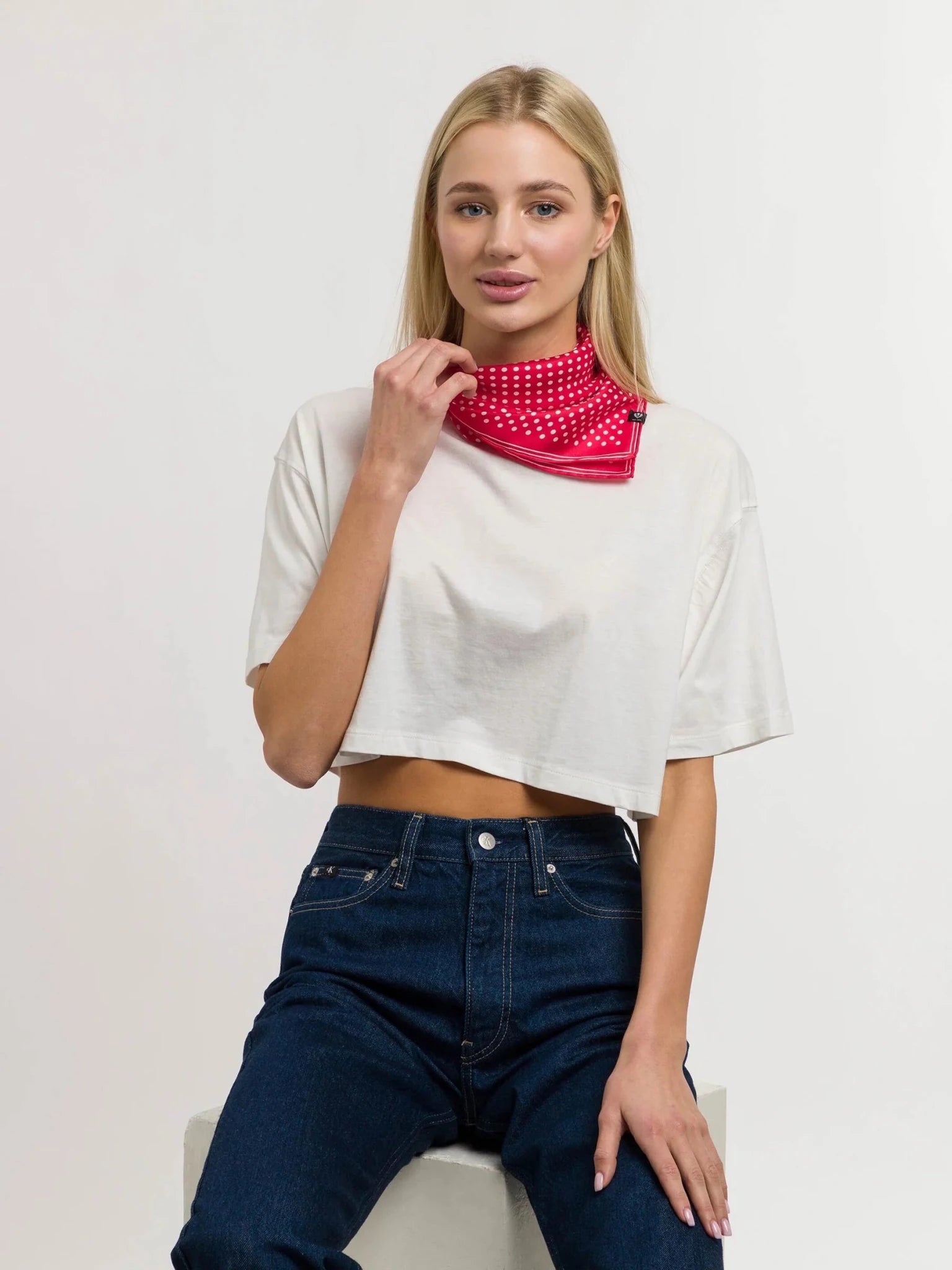 Dotted Neckerchief Silk SquareScarvesPosh Boutique