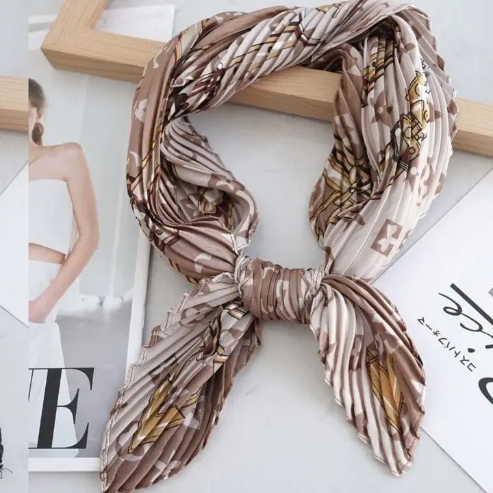 Espresso Pleated Diamond ScarfPosh Boutique