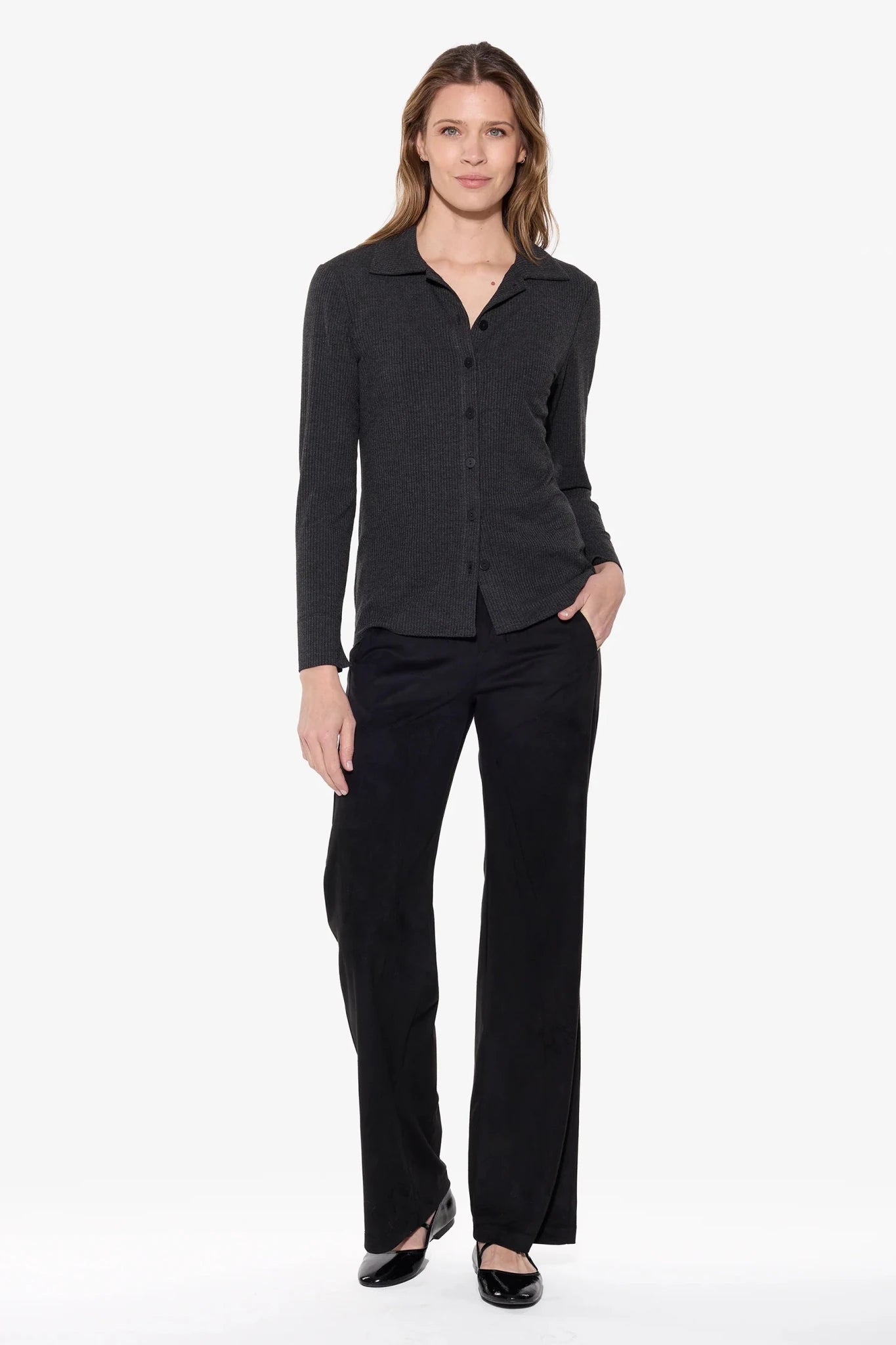 Essential Rib Knit ShirtPosh Boutique
