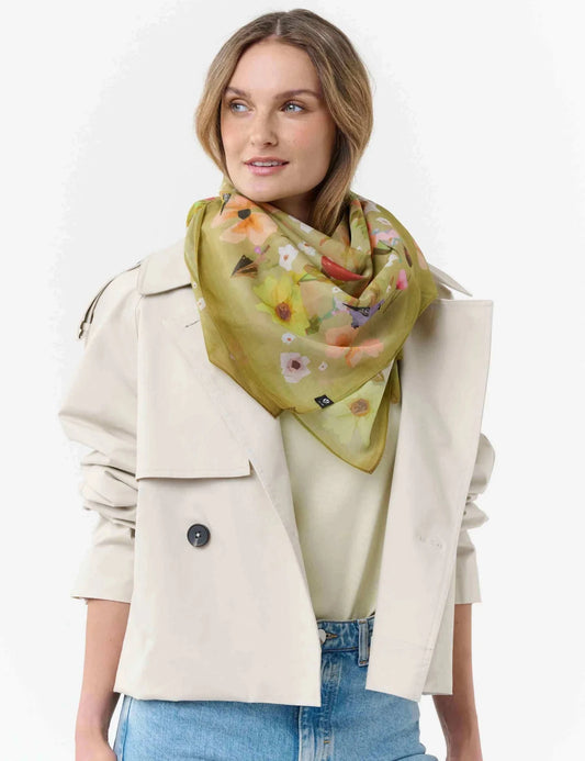 Flowers and Birds Square ScarfScarvesPosh Boutique