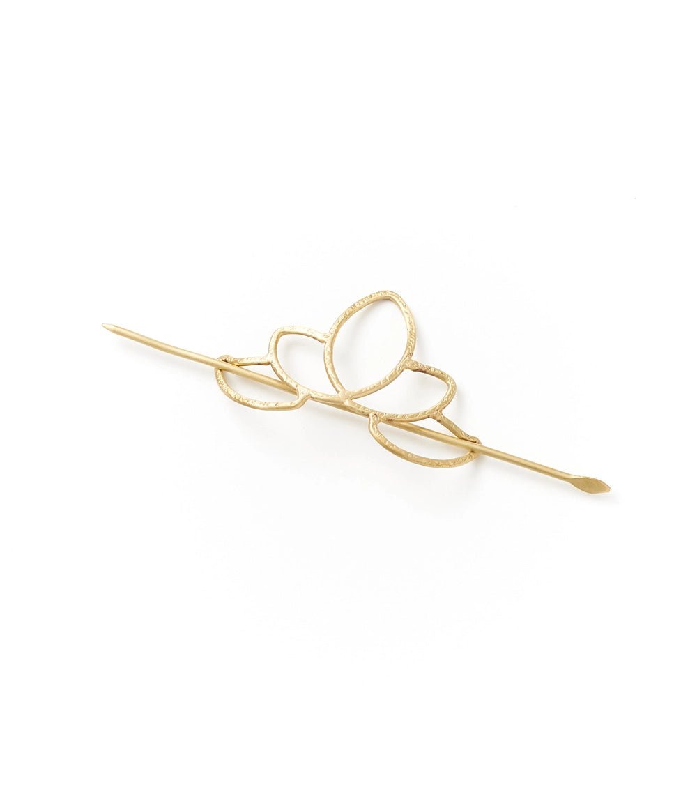 Gold Lotus Hair Slide with StickPosh Boutique
