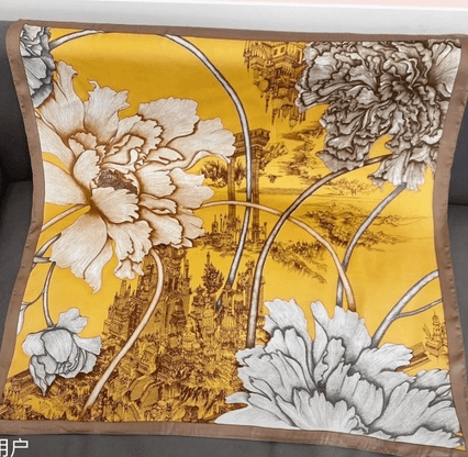 Golden Floral ScarfPosh Boutique