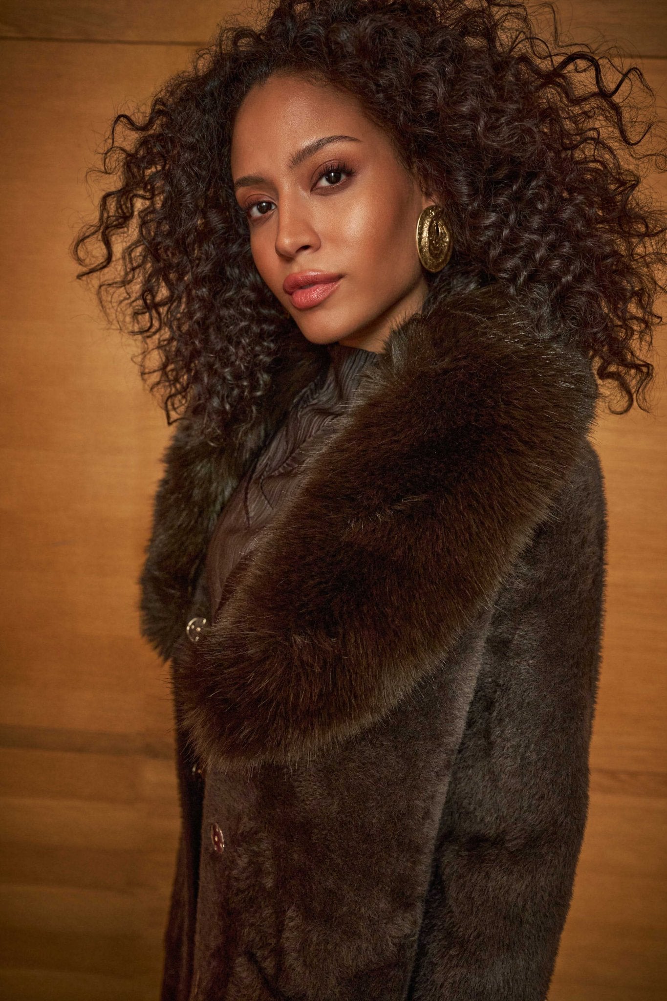Knit Coat With Detachable Fur CollarPosh Boutique