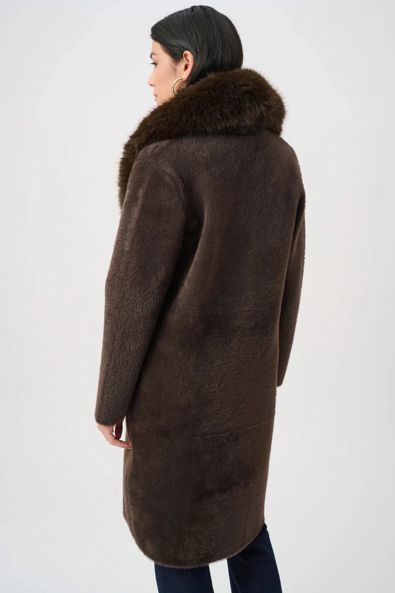 Knit Coat With Detachable Fur CollarPosh Boutique