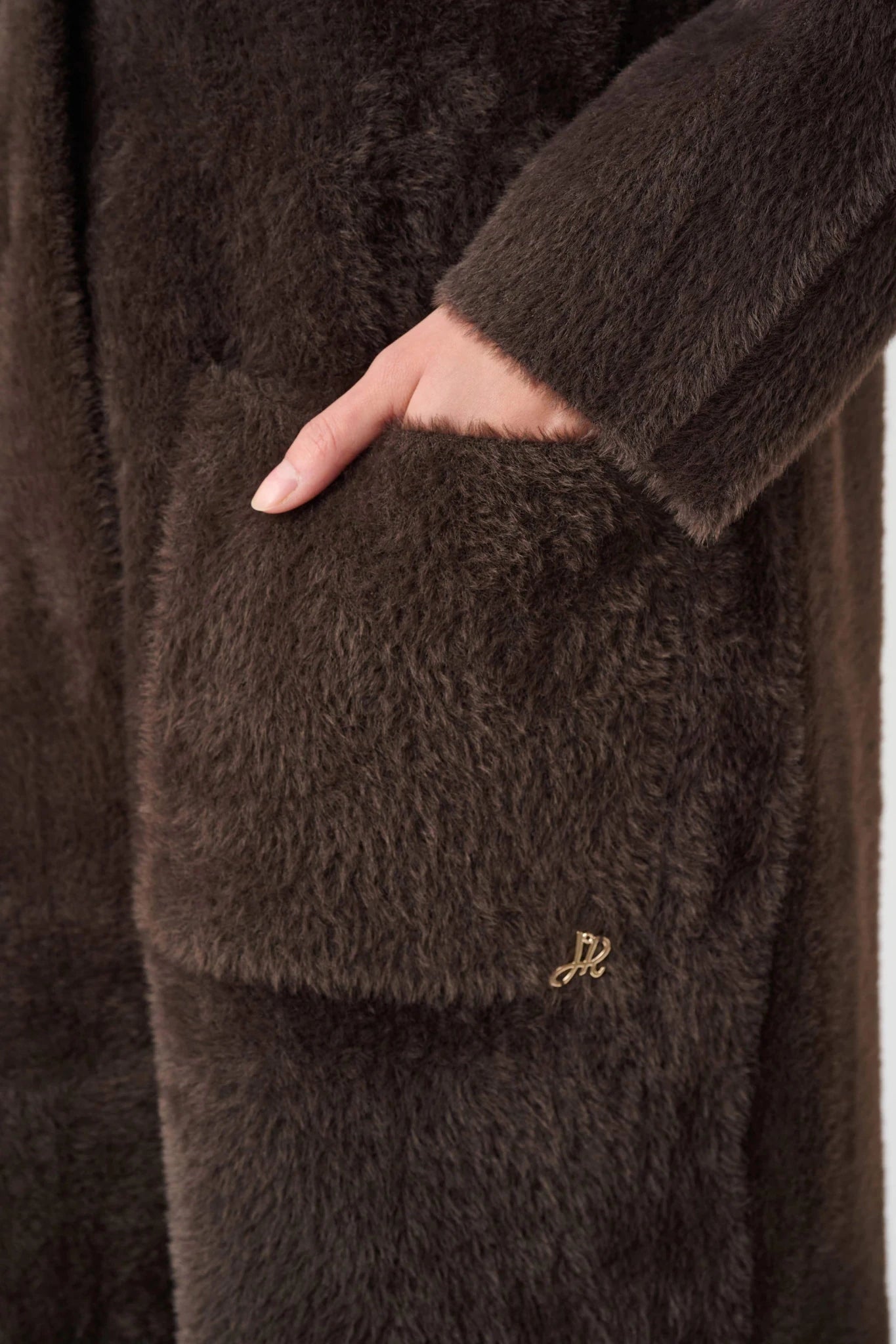 Knit Coat With Detachable Fur CollarPosh Boutique