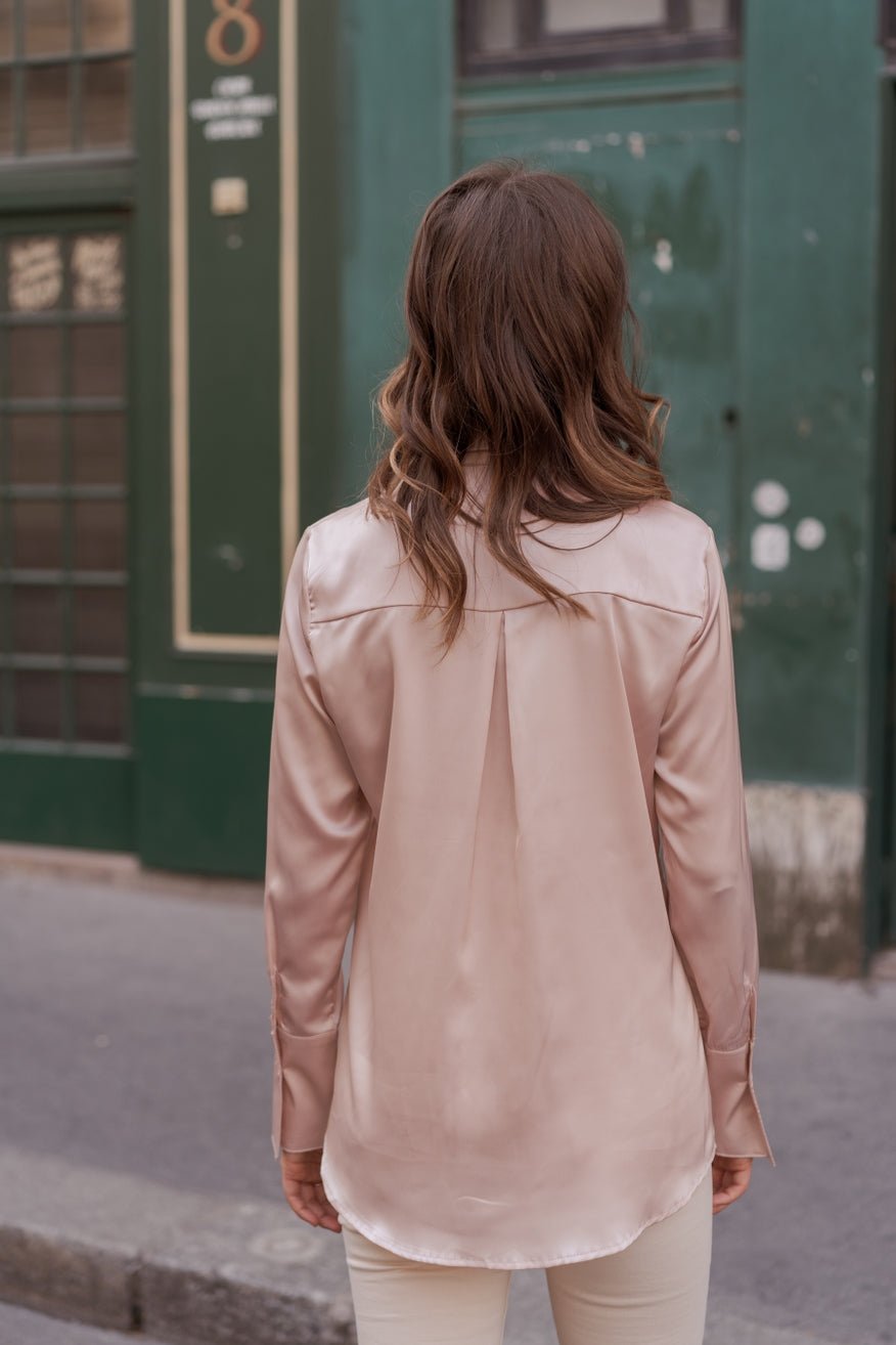 Léa Rose Satin BlousePosh Boutique