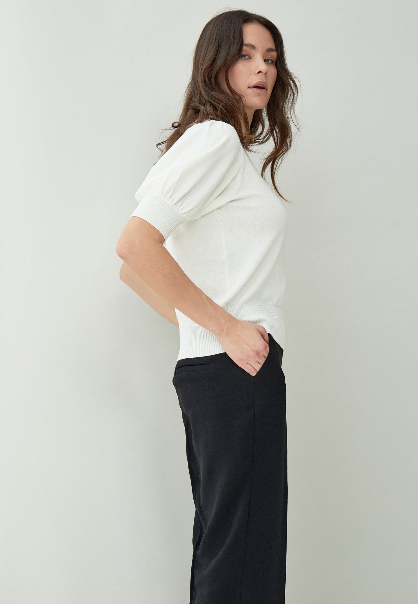 Liva Black Knit TeeSweatersPosh Boutique