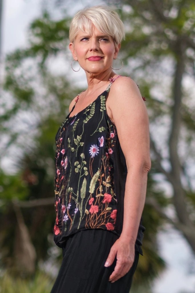 Maria Embroidered Garden CamiPosh Boutique