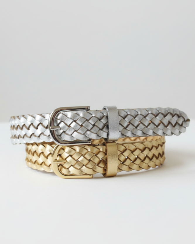 Medike Landes Metallic Braided Belt 28599BeltsPosh Boutique