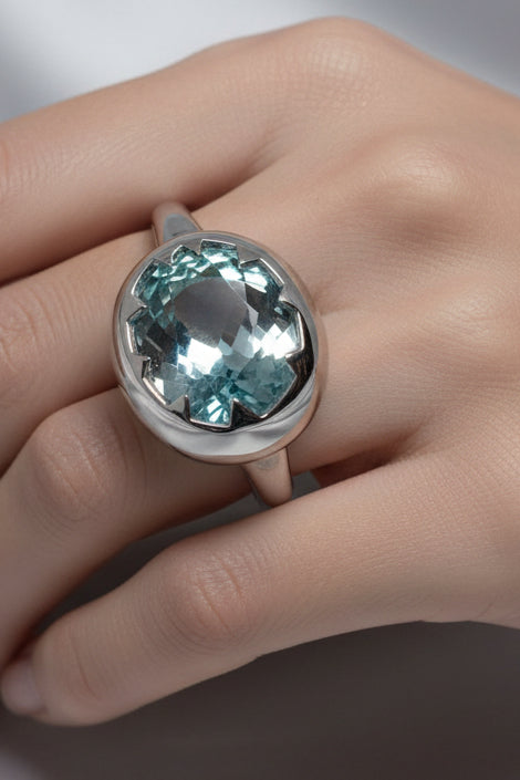 Merx Silver Crown & Jewel RingJewelryPosh Boutique