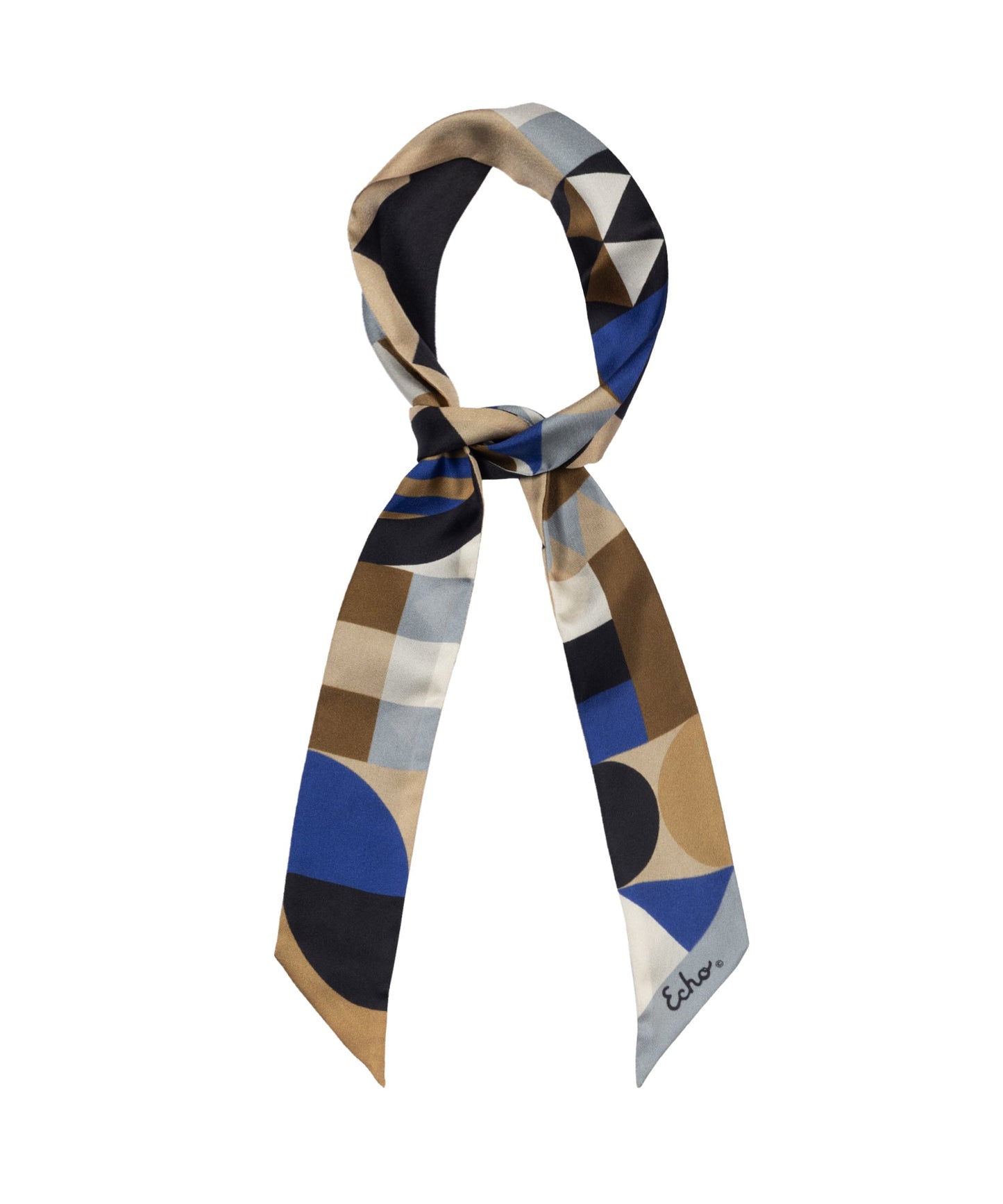 Modernist Geo Silk Ribbon ScarfPosh Boutique