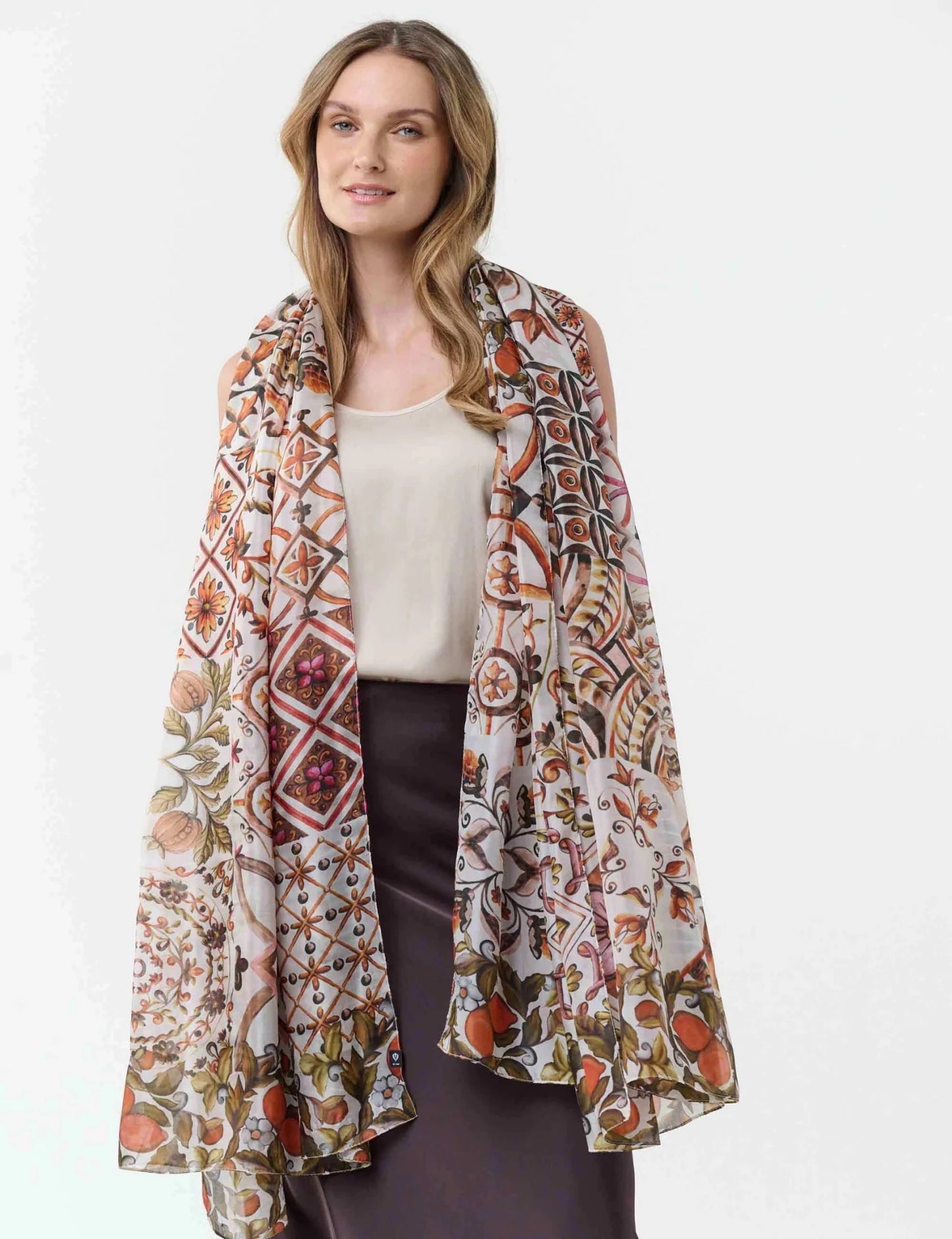 Mosaic Silk StoleScarvesPosh Boutique