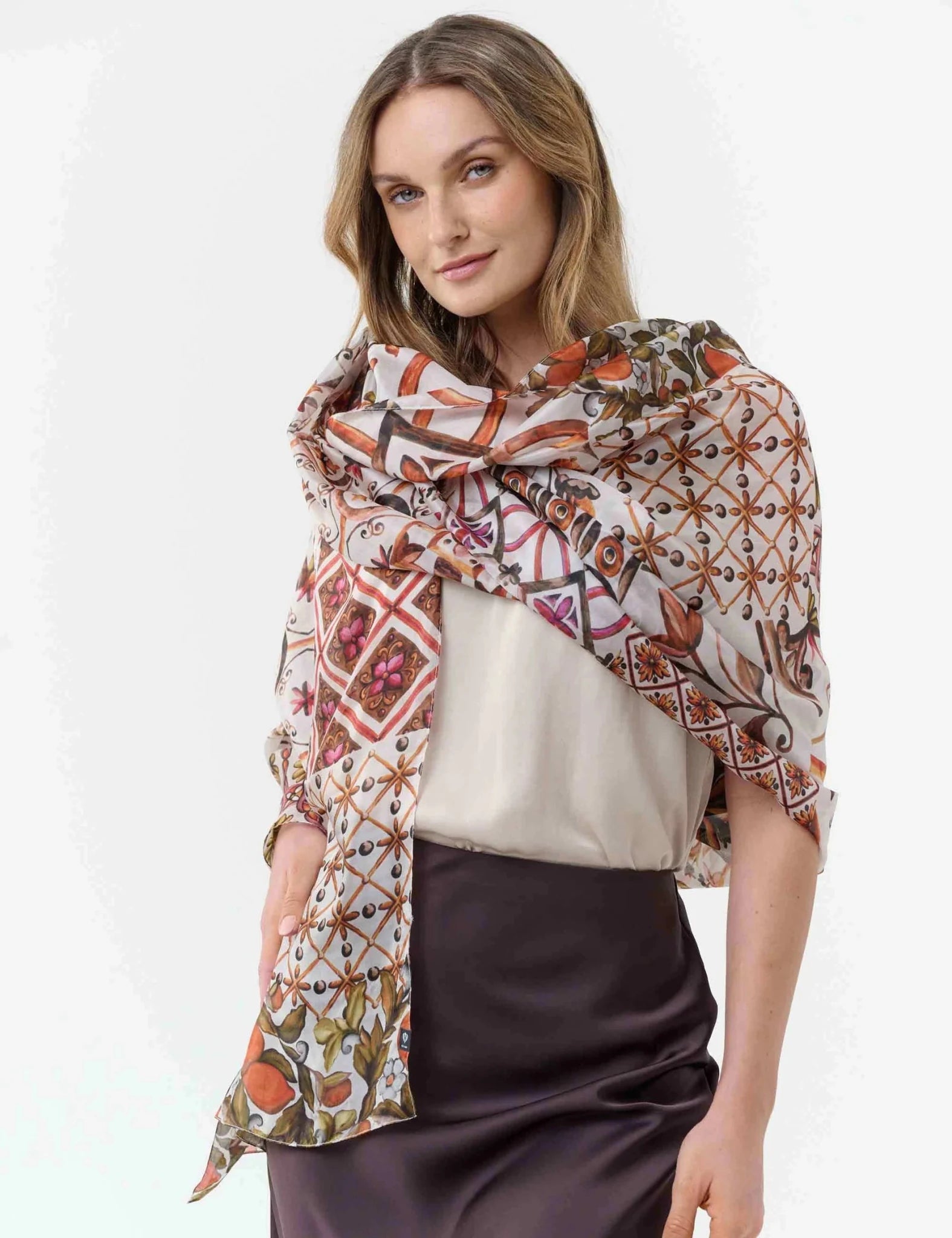 Mosaic Silk StoleScarvesPosh Boutique
