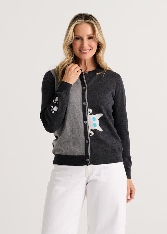 Peekaboo Cat CardiganSweatersPosh Boutique