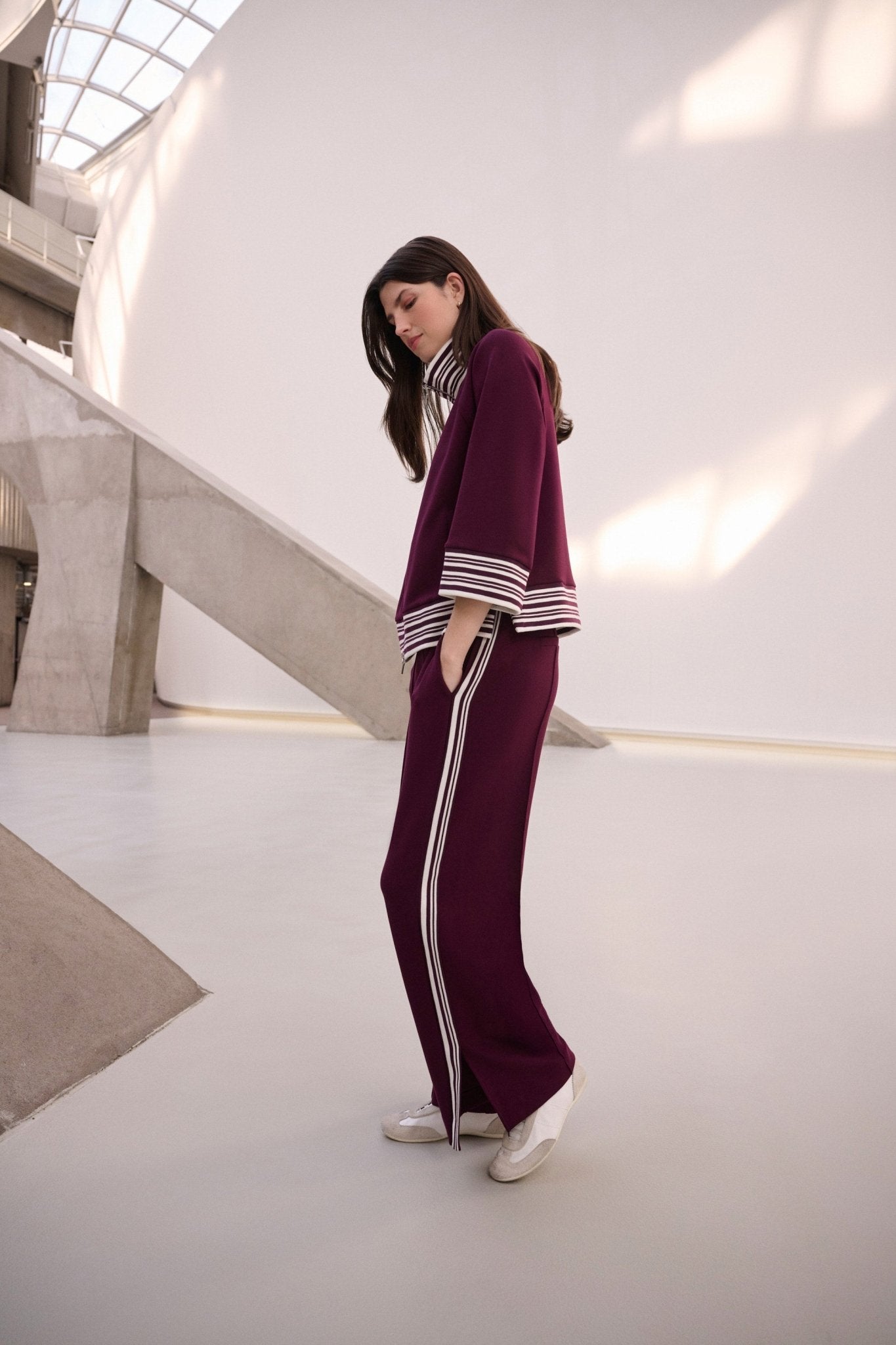 Pin-Tuck Wide Leg JoggerPantsPosh Boutique