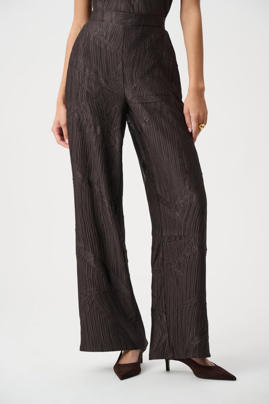Pleated Satin Pull - On Wide - Leg PantsBottomsPosh Boutique