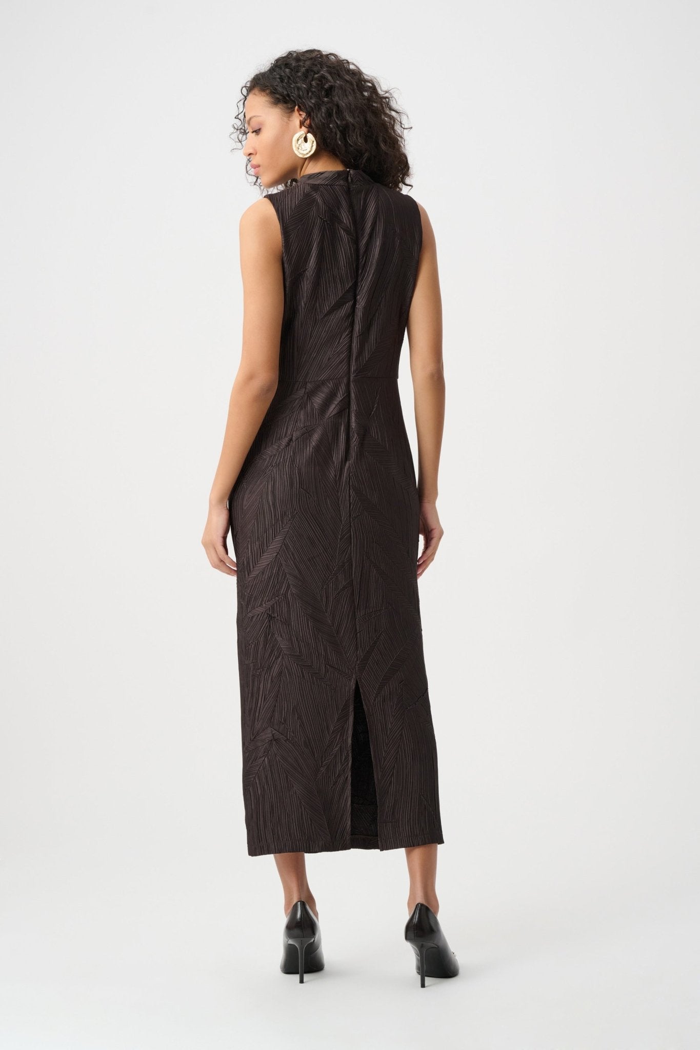 Pleated Satin Sleeveless DressDressesPosh Boutique