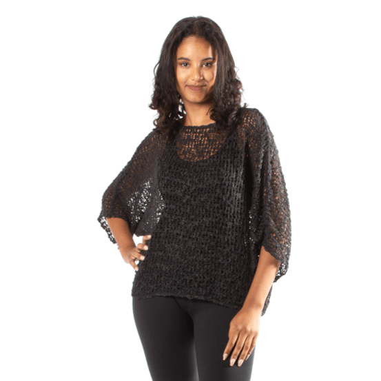 Popcorn Knit Charcoal TopTopsPosh Boutique