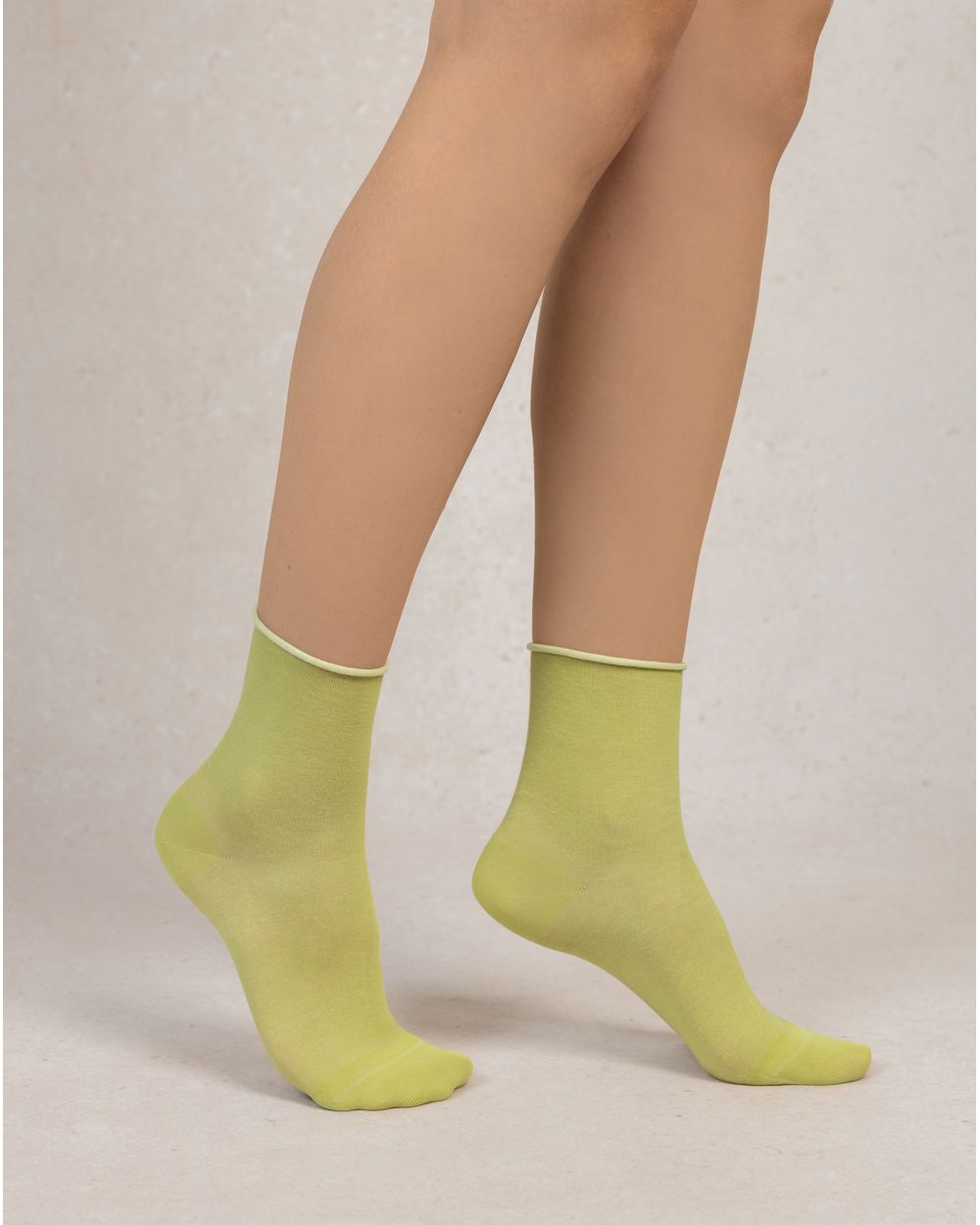 Velvety Cotton Roll Top Socks