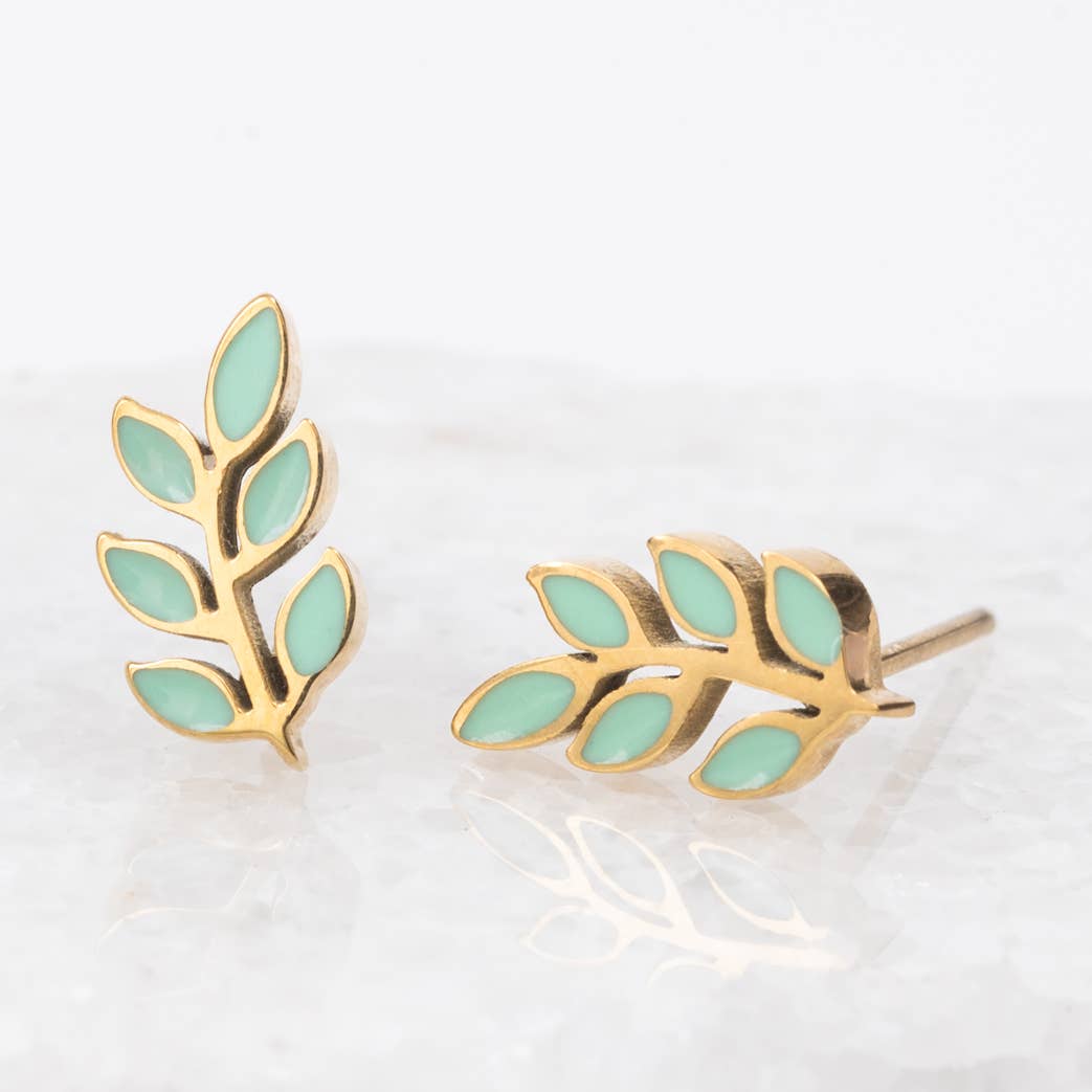 Rowen Leaf Stud EarringsPosh Boutique