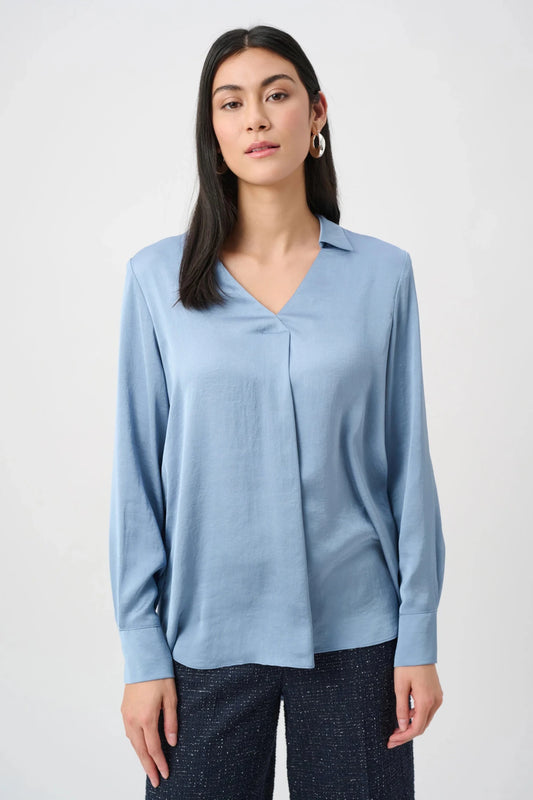 Satin Shirt - Collar TunicTopsPosh Boutique