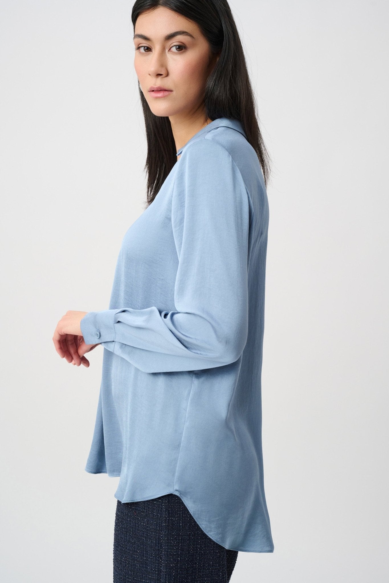 Satin Shirt - Collar TunicTopsPosh Boutique