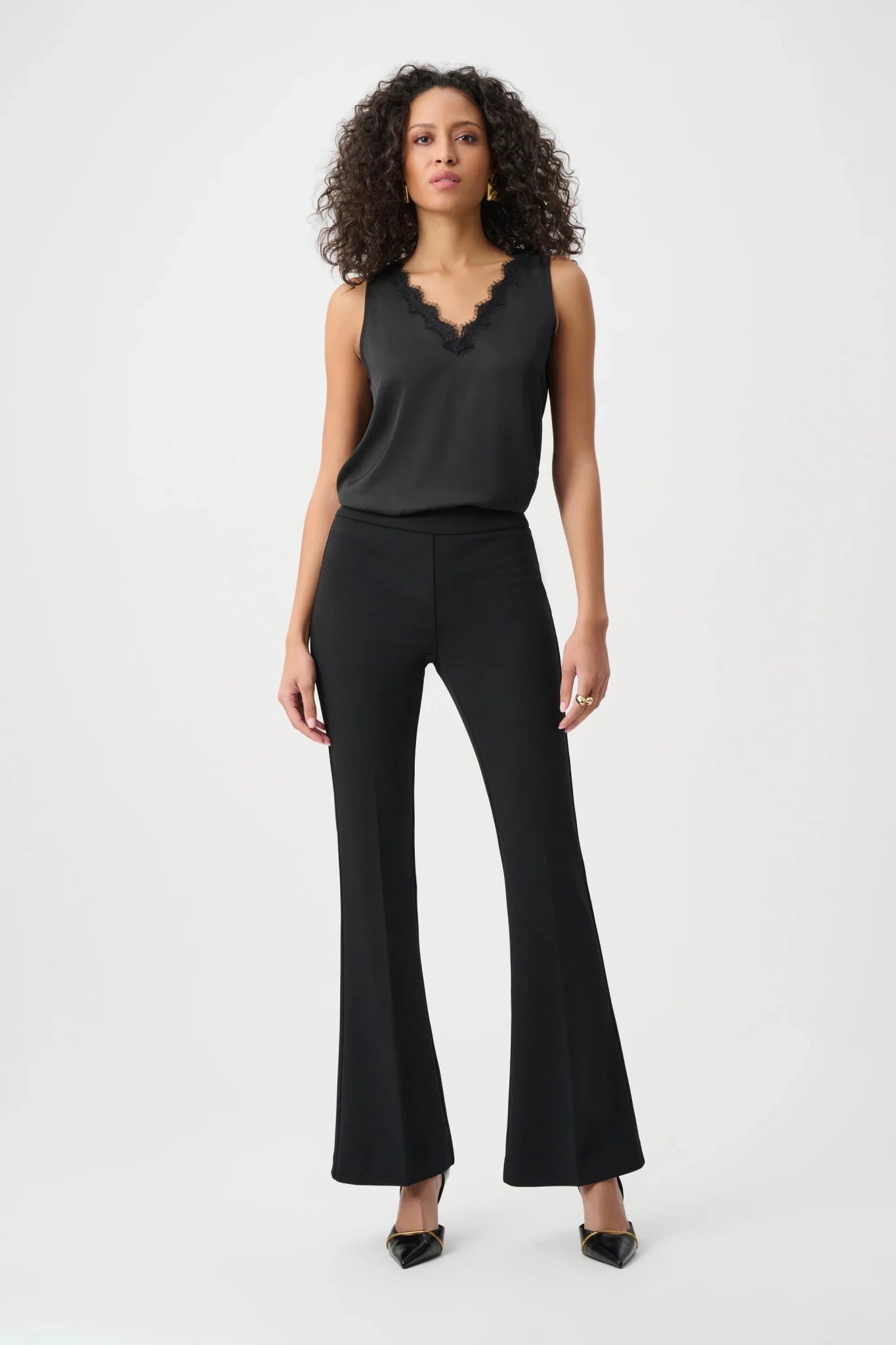 Scuba Crepe Flared Pull-On PantsPosh Boutique
