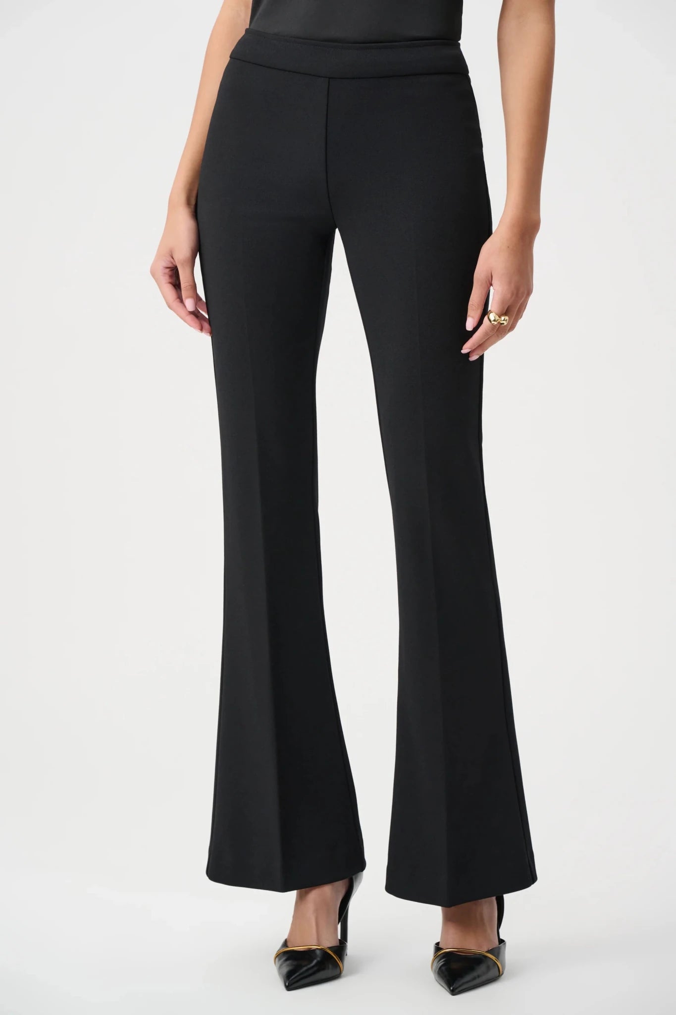 Scuba Crepe Flared Pull-On PantsPosh Boutique