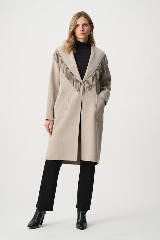 Shawl Collar Fringed CoatPosh Boutique
