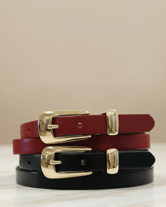 Slim Leather Buckle BeltPosh Boutique