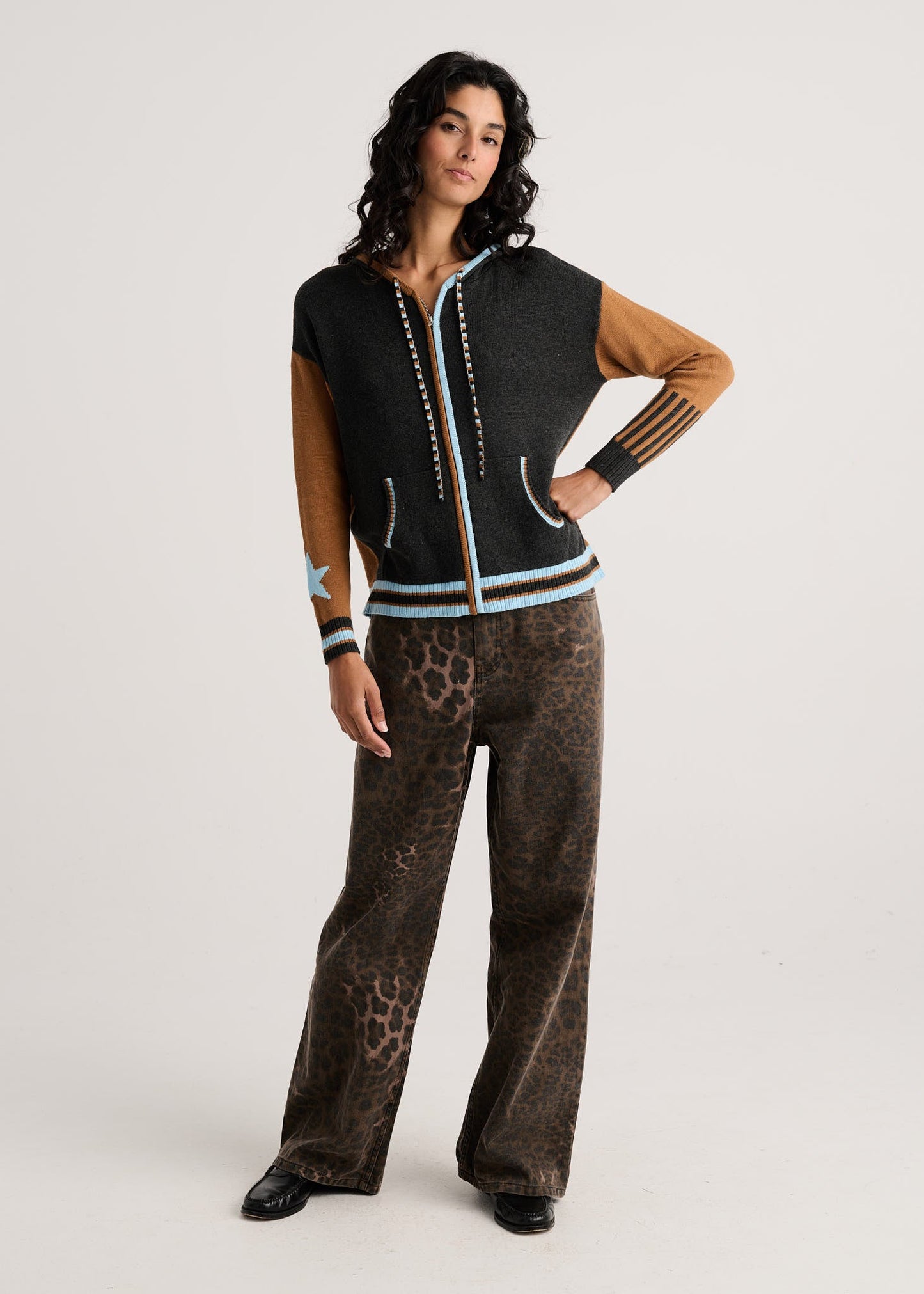 Stars Zip-Up HoodieSweatersPosh Boutique